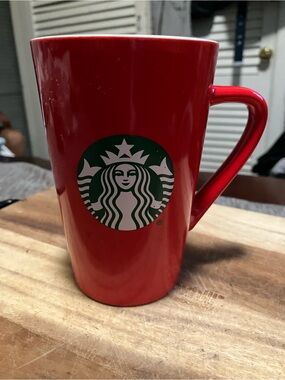 Starbucks Red Tall Ceramic Coffee Mug
